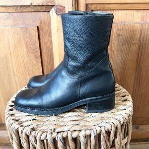 Gianni Bini Women’s Black Leather Square Toe Ankle Boots Size 6.5